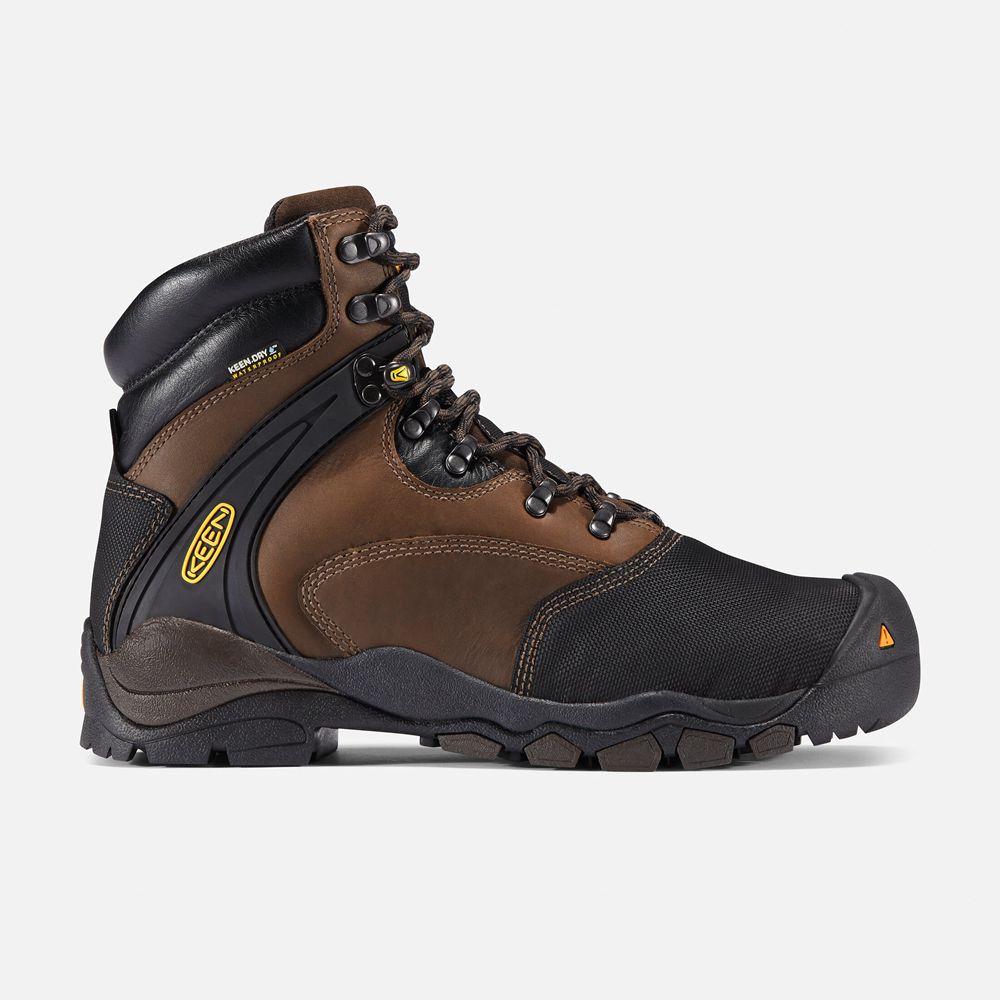 Keen Laarzen Heren Bruin/Zwart - Louisville 6" Met (Steel Toe) - 23419-BAFS